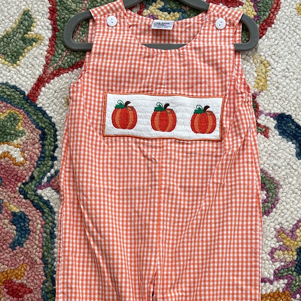Pumpkin Smocked Longall 18/24